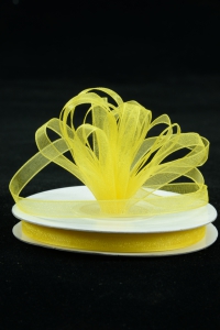 Organza Ribbon , Yellow, 3/8 Inch x 25 Yards (1 Spool) SALE ITEM